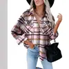 Comercio Exterior Europeo y Americano Transfronterizo Camisa de Cuadros de Lana Franela con Botones Chaqueta Nueva Otoño e Invierno 2023 Amazon