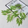 Planta Verde Artificial de Bambú de 2 Hojas Comercio Exterior Transfronterizo Hoja de Azufaifo Hoja de Limón Flor Decorativa Adorno de Arreglo de Flores Hoja Artificial