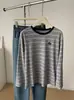 Camiseta de manga larga para mujer con parche de poni, puntos coloridos y rayas, cuello redondo, nuevo estilo otoño 2026, holgada, casual, top versátil