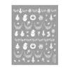 Redanco5D Estampado Ins Popular Pegatinas para Uñas Estampado en Caliente Plata Muñeco de Nieve de Navidad Pegatinas Estéreo para Uñas He1332
