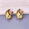 E77 moda transfronteriza aretes huecos de acero inoxidable temperamento de lujo ligero aretes simples de acero de titanio personalidad simple para mujer