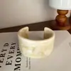 Pulsera de anillo liso acrílico de resina irregular de colores para mujer, diseño de nicho de dopamina vintage, brazalete abierto