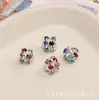 Contas Esféricas de Diamante de Cobre Contas Espaçadoras Feitas à Mão DIY Pulseira Colar Chaveiro Contas Soltas Acessórios de Contas Pacote de Material
