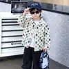 Chaqueta de Primavera y Otoño para Niños 2026 Nuevo Estilo de Otoño Jacquard Desgastado Chaqueta Abrigo de Primavera y Otoño de Moda y Único
