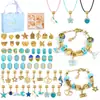 Acessórios para Joias DIY Mais Vendidos da Amazon Pulseira de Contas Infantil Pulseira com Caixa de Presente Exquisita para Mulheres Conjunto Rosa de Desenho Animado