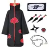 Naruto Akatsuki Capa de Pañuelo Uchiha Itachi Ropa de COS Doble Cadena Juego de Nueve Piezas Doble Anillo Juego de Nueve Piezas