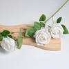 Rosa de simulación, 3 pequeñas rosas de franela, paquete para San Valentín, boda, decoración del hogar, flores falsas de simulación, transfronterizas