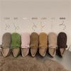 Sapatos Sanxi Estilo Igual com Forro de Lã tipo Birkenstock para Mulheres, Mocassins Planos de Dois Usos, Mocasins Macios de Solado Retro Francês, Sapatos de Pelúcia