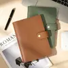 Cuaderno de Hojas Sueltas de Cuero Genuino Personalizado con Patrón de Lichi Vintage en Piel de Vaca, Bloc de Notas de Negocios, Regalo Corporativo con Impresión de Logo