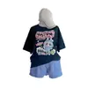 2026 Verano Nuevo Estilo Camiseta de Moda con Estampado de Manga Corta para Niñas, Rejuvenecedora, Linda, Versátil, Holgada para Niños Mayores, Moderna