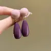Pendientes de gota de agua redondos de acrílico plateado Estilo Hong Kong Retro Pendientes Suaves Versátiles Diseño con Sentido Nicho