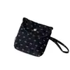 Bolsa de almacenamiento para toallas sanitarias estilo coreano de pana, Neceser de alta apariencia con cierre de botón para estudiantes, Bolsa de maquillaje portátil para viajes, Tarjetero