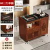 Mesa de Té Móvil, Mesa de Té Pequeña para Uso Doméstico, Nuevo Juego de Té Kung Fu Estilo Chino, Tetera Integrada, Gabinete de Té, Carrito de Té, Mesa de Té