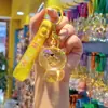 Llavero de gato de cara grande de color transparente electrochapado en acrílico para hombres y mujeres llavero de pareja colgante de bolsa caricatura exquisito regalo
