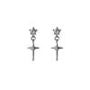 Pendientes Sencillos de Cuatro Puntas Estrella Dulces y Frescos Estilo Ins Nicho Sexo Frío Estilo Pendientes de Lujo Ligero Versátiles