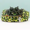 Cinto Punk Europeu e Americano Estampa de Leopardo Estilo Nicho Tendência Fivela de Garra de Tigre Tachas Pedraria para Jeans Feminino