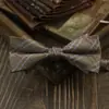 Novo estilo de gravatas borboleta para homens vintage all-match noivo casamento mulheres café marrom vermelho azul listrado flor distinto
