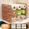 Suporte de armazenamento empilhável para filme plástico de cozinha para uso doméstico, porta-rolos descartáveis para papel alumínio e papel absorvente para armário ou bancada