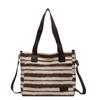2025 Nova Bolsa de Ombro Bolsa Feminina Moderna Mais Fácil para Combinar Moda Casual Estilo Coreano Grande Capacidade Portátil Listrada Bolsa de Lona