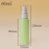 Frasco branco tipo pump com essência e loção em estoque, frasco de embalagem cosmética de PE 30/60ml, frasco dispensador para produtos de skincare