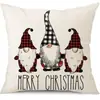 Juego de Fundas de Almohada Transfronterizas para Navidad Europea y Americana, Funda para Cojín de Sofá de Sala de Estar, Funda para Almohada de Cintura con Reno Papá Noel Árbol, Suministro de Fábrica