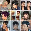 Peluca de Cabello Humano Real Cabello Corto Rizado Africano 28 Piezas Peluca Corta Bob Cierre Fabricante de Pelucas Xuchang Venta al por Mayor
