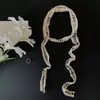 Bufanda Larga Estrecha de Encaje Sencilla para Colgar en el Cuello, Accesorio de Cuello en Capas, Bufanda Collar Estilo Deseo Puro