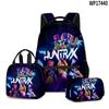 Conjunto de Três Peças Mochila, Lancheira e Estojo com Tema de Filme Transfronteiriço 3D para Meninas