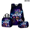 Conjunto Três Peças 3D Novo Produto Transfronteiriço: Mochila Escolar, Mochila, Lancheira, Estojo