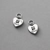 Plata Esterlina 925 Envejecida Corazón Inglés Corazón Durazno Colgante Pulsera DIY Colgante de Gama Alta Accesorios de Cuerda Tejida a Mano T0199