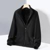 Suéter Cardigan Chaqueta de Lana Gruesa Cálida Doble Cara con Cuello Vertical de Pana de Grano de Arroz Otoño e Invierno Forro Polar Pareja Chaqueta para Hombre y Mujer
