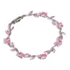Pulsera Ajustable de Colores con Circonita de Hoja y Flor para Mujer, Exquisita Joyería de Lujo Ligero Tulipán de Alta Gama, de Venta Caliente Transfronteriza