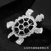 Broche de Tartaruga Animal da Moda Retro Liga Galvanizada Diamante Tartaruga Broche de Roupa Pronto para Entrega no Atacado