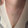 Nova Colar Feminina Imitação Hetian Jade Pingente Colar Clavícula Feminina Cadeia Onda de Pérolas Design de Nicho Vento Atacado