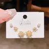 Exquisitos Pendientes de Aguja de Plata con un Estilo Único de Fuegos Artificiales, Pendientes Pequeños de Zirconia, Juego de Tres Pares, Pendientes de Lujo de Gama Alta, Juego de Pendientes de Tachuela de 6 Piezas