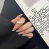 Anillo Simple de Perla Pequeña Estilo Coreano para Mujer con Sentido del Diseño, Lujo Ligero, Moderno, Personalizado, Combinable con Todo, Abierto, Ajustable, Anillo para Dedo para Adelgazar