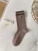 Calcetines de Otoño e Invierno de Media Pantorrilla Serie Color Café Nudo de Lazo Calcetines Acumulados Estilo Europeo Calcetines Decorativos Algodón Puro Calcetines Largos para Mujer Versátiles