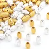 Contas Cilíndricas de Cobre Banhado a Prata para Joias DIY Contas da Sorte Cobre que Preserva a Cor Contas Cilíndricas Gravadas Contas Espaçadoras para Pulseiras Originais