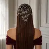 Cadena de Pelo de Malla Popular Europea y Americana para Hadas, Tocado de Perlas Atmosférico, Cadena de Pelo Versátil para Novias