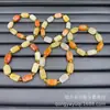 Transmisión en Vivo Pulsera de Jade Seda Dorada de Xinjiang Jade Gobi Colorido Jade Flor de Durazno Cerveza Pulsera de un Círculo Jade Tianshan Pulsera de Jade para Mujer