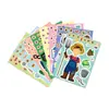8 hojas/set de lindos stickers originales de dibujos animados que cambian de cara, para uso profesional, transfronterizos, para médicos y maestros, educación temprana infantil, stickers educativos DIY