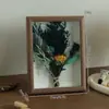 Novo porta-retrato DIY feito à mão em estilo chinês com flores secas, porta-retrato decorativo, pintura de madeira para pendurar na parede