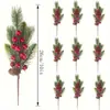 Suministros Navideños Transfronterizos Recortes Navideños Fruta Roja Flor de Pino Piña Fruta Roja Baya Roja Hoja de Pino