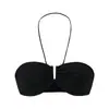 Top de tirantes para mujer, verano 2025, nuevo, fino, para yoga, cuello halter, cuello en V, tirante fino, top tipo tubo, sujetador