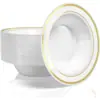 Tazón Desechable de 7.5 pulgadas 12 OZ Tazón para Postre Phnom Penh Tazón para Helado Tazón para Sopa de Plástico Duro Tazón para Arroz Tazón para Ensalada de Fiesta