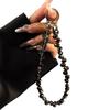 Cadena de cristal para teléfono móvil, cadena de cuentas hecha a mano de gran sentido, cordón para teléfono móvil, adorno colgante para bolso, cadena corta para teléfono móvil.