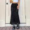 Falda Larga de Pez Floral de Media Longitud Informal y Versátil para Resaltar la Figura Elegante, Nueva Otoño 2025, Amazon Transfronterizo Europeo y Americano