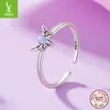 Dije de plata anillo original de abeja luminoso piedra luminosa nicho alta gama lujo ligero estilo ins joyería personalizada venta al por mayor