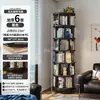 Estantería Giratoria de Madera Maciza Cuidadosamente Seleccionada, Librería de 360 Grados, Estante de Almacenamiento Móvil Integrado Montado en la Pared, Armario Infantil de Esquina de Pie