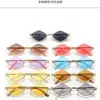 Gafas de sol metálicas de alta gama sin montura con forma de diamante para hombre y mujer, gafas de protección solar para exteriores europeas y americanas, gafas irregulares de moda